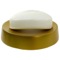 Gold Finish Free Standing Round Soap Dish in Resin